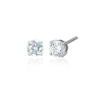 1 - Mabina 925 silver point light earrings with zircons 563017.