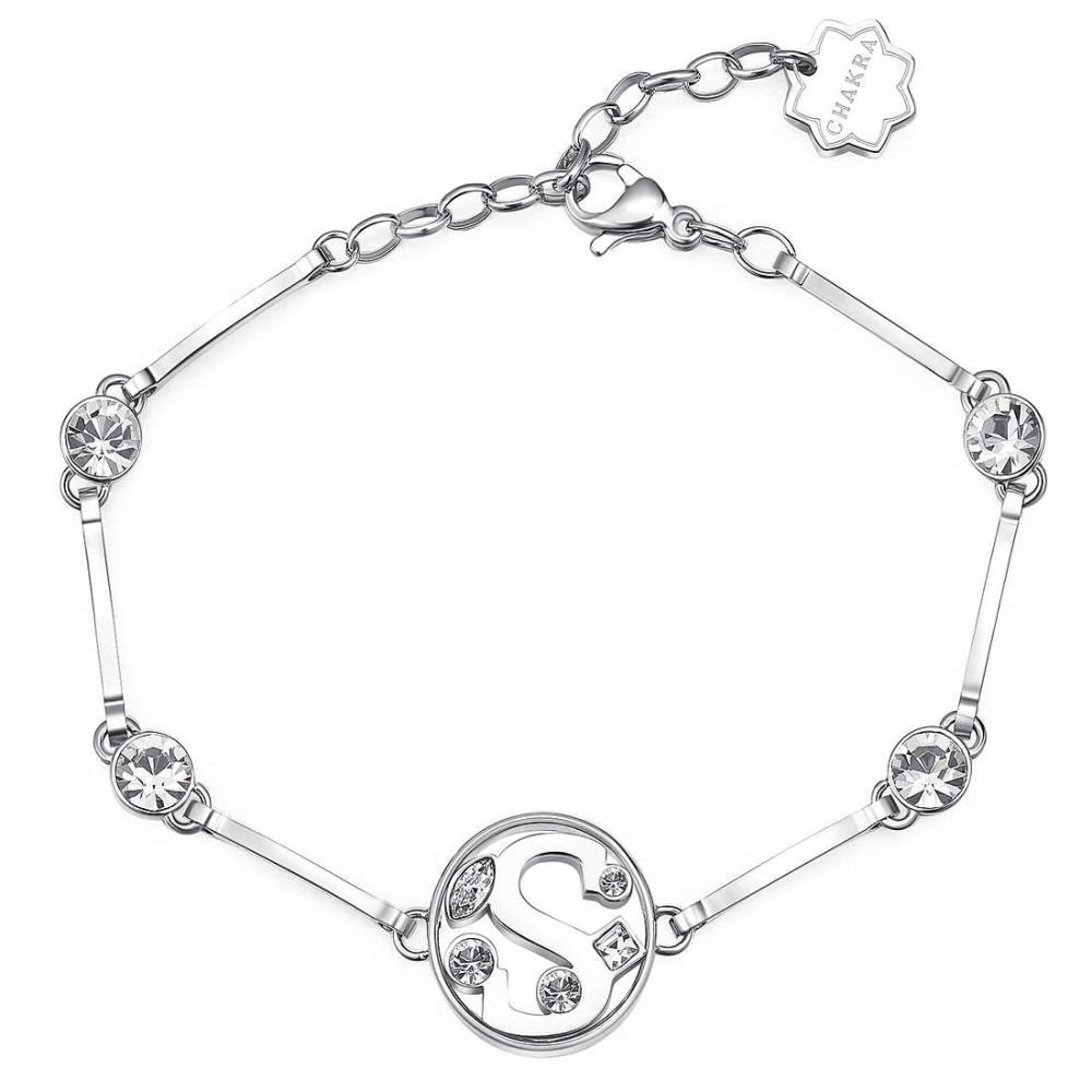 1 - Bracciale donna lettera S Chakra Brosway BHKB067 Acciaio con Cristalli