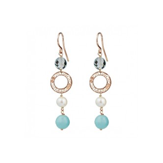 1 - Marakò women's earrings Amazonite obsidian and pearl