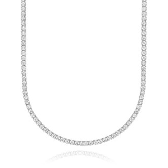 1 - Mabina women's tennis necklace 925 silver with zircons 553336