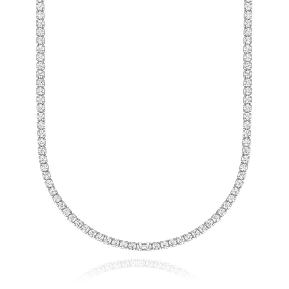 1 - Mabina women's tennis necklace 925 silver with zircons 553336