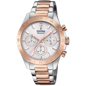 1 - Festina women's chronograph watch pink F20398 / 1 steel