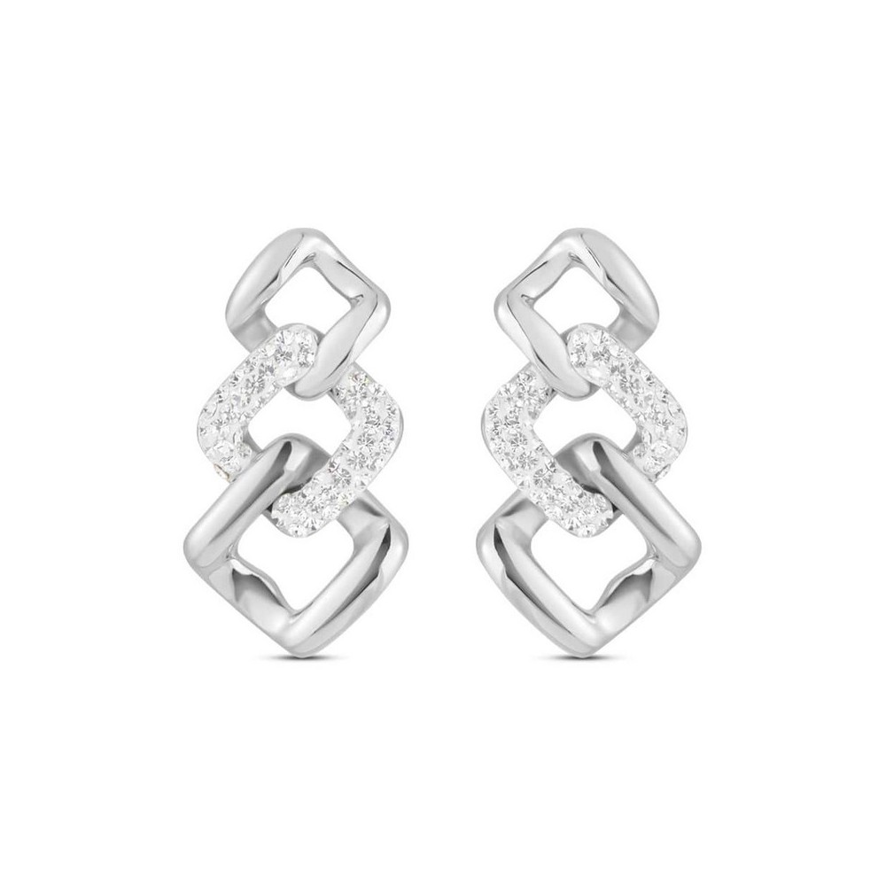 1 - Stroili Phantasya women's rhombus earrings steel with crystals 1671118