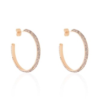 1 - Stroili Phantasya women's pink hoop earrings steel with crystals 1671115