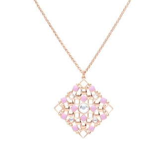 1 - Rhombus woman necklace Stroili brass rose 1671101 Crystal Bubble.