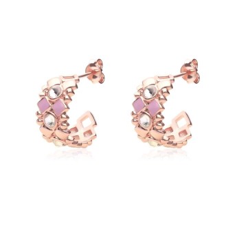 1 - Woman earrings crystals Stroili rosy brass 1671106 Crystal Bubble.