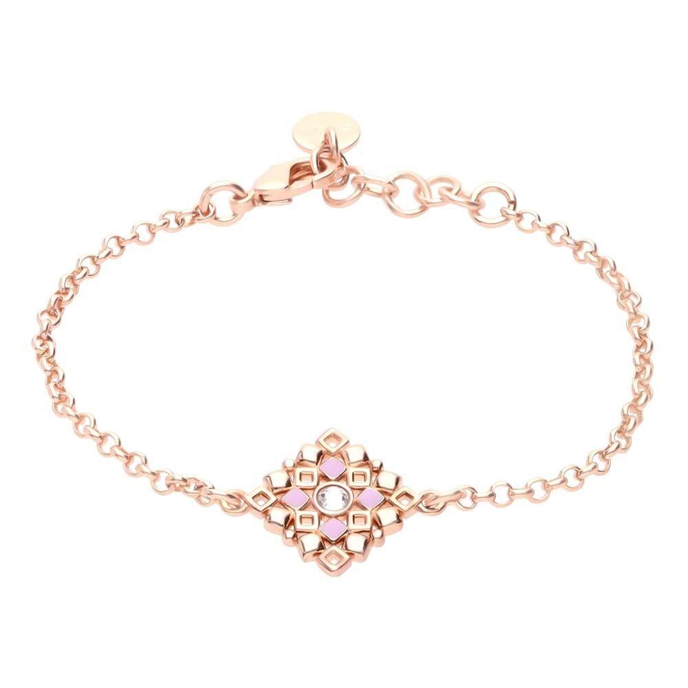 1 - Stroili rhombus woman bracelet in pink brass 1671096 Crystal Bubble.