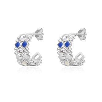 1 - Woman rhodium-plated brass hoop earrings Stroili 1671107 Crystal Bubble.