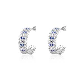 1 - Orecchini donna a cerchio ottone rodiato Stroili cristalli 1671105 Crystal Bubble