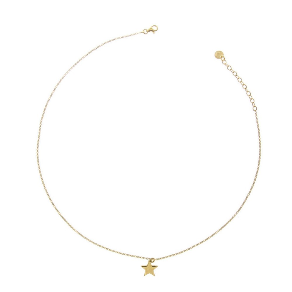 1 - Golden rounded star necklace Rue Des Mille Silver 925 GR-002 STE AU