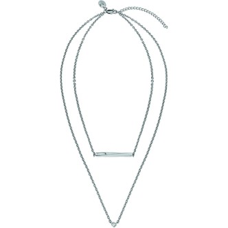 1 - Breil B Essential woman necklace in white diamond cube steel TJ3009