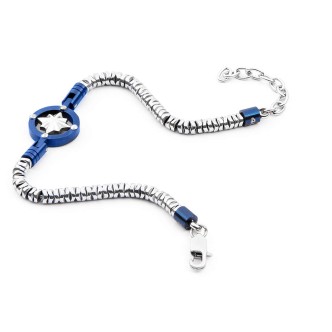 1 - Bracciale uomo ancora blu ematite 4US Cesare Paciotti 4UBR4114 acciaio