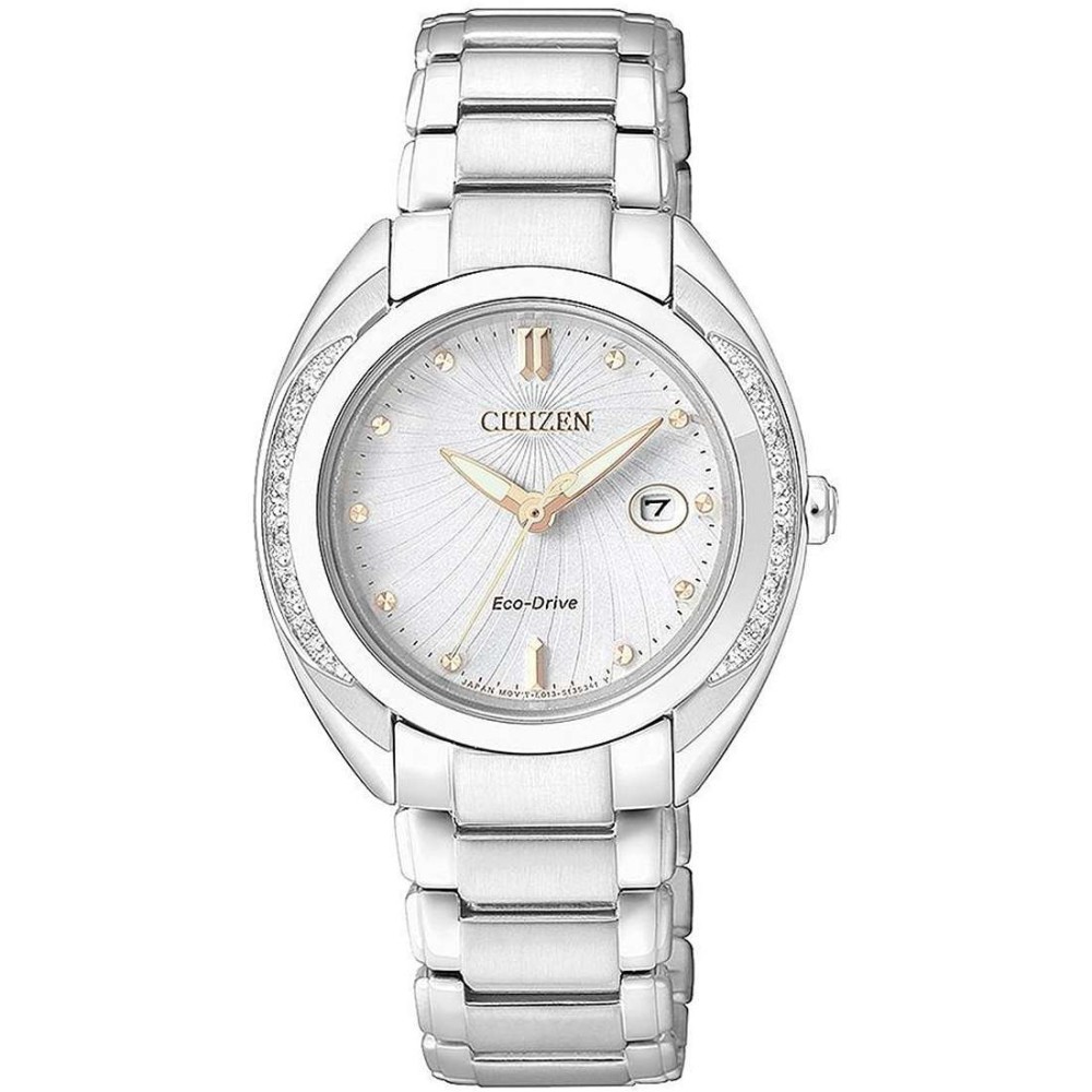 1 - Citizen women's watch with white only time crystals EW2250-59A