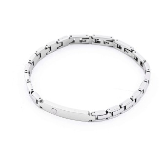 1 - Bracciale uomo con placca 4UBR4134 4US Cesare Paciotti acciaio