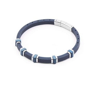 1 - Bracciale uomo silicone blu 4US Cesare Paciotti 4UBR4143 acciaio