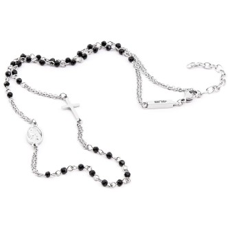 1 - Rosary necklace for men 4US Cesare Paciotti cross and medal 4UCL4050