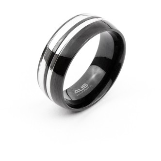 1 - Men's black band ring 4US Cesare Paciotti 4UAN4107-20