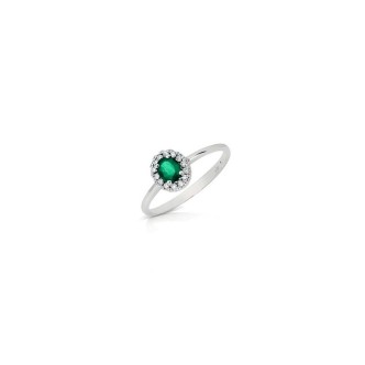 1 - Women's Emerald Ring in 18Kt White Gold DHAE78789.006