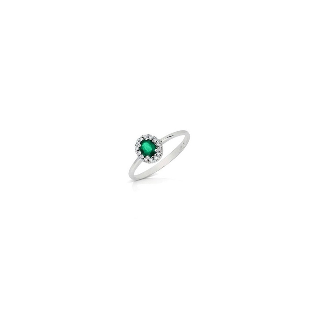 1 - Women's Emerald Ring in 18Kt White Gold DHAE78789.006