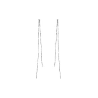 1 - Stroili two-wire women's earrings 1668695 rhodium-plated metal