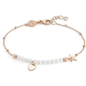 1 - Bracciale perle donna Nomination cuore e stelle Argento 925 147710/002 collezione Melodie