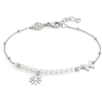 1 - Bracciale perle donna Nomination fiore e farfalla Argento 925 147710/060 collezione Melodie