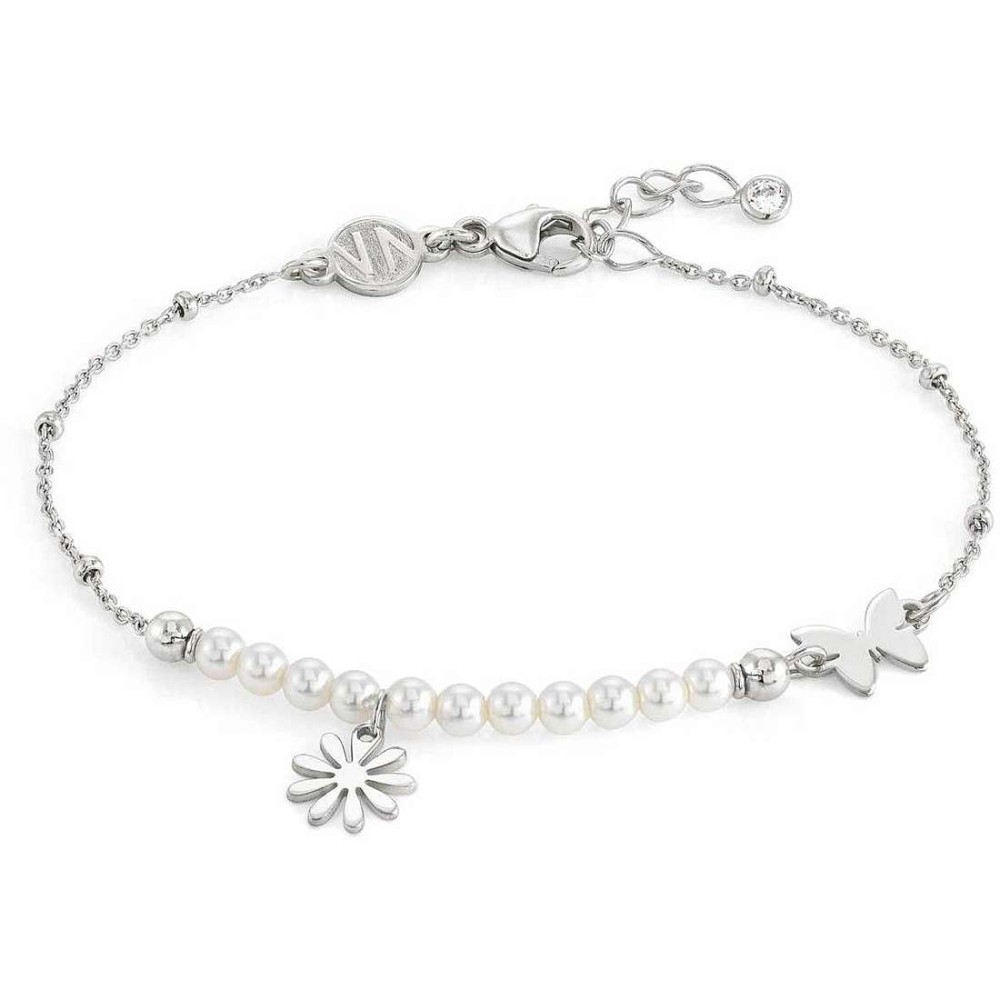 1 - Bracciale perle donna Nomination fiore e farfalla Argento 925 147710/060 collezione Melodie