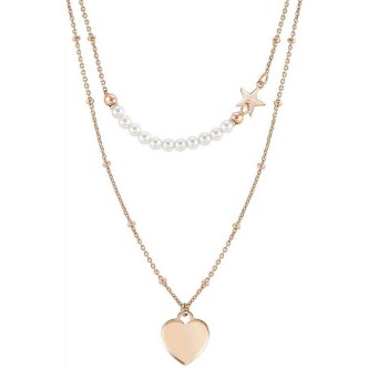 1 - Woman pearl necklace Nomination heart and stars 925 Silver 147711/002 Melodie collection