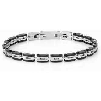 1 - Black bracelet for men Nomination strong steel 028300/004