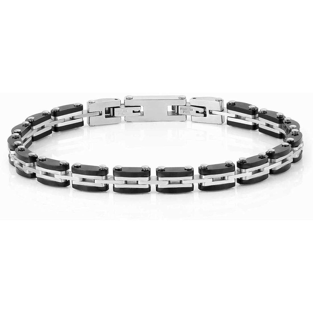 1 - Bracciale nero uomo Nomination strong acciaio 028300/004