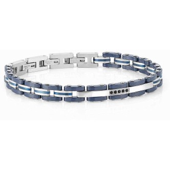 1 - Bracciale blu uomo Nomination strong acciaio con placca 028302/007