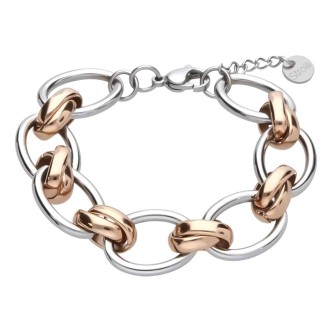 1 - Bracciale donna acciaio ganci intreccio rosa 1671123 lady code