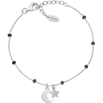 1 - Amen woman star and moon bracelet BRSMLSZBN 925 silver black enamel