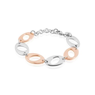 1 - Bracciale donna Stroili acciaio bicolore maglie ovali 1629015 lady code