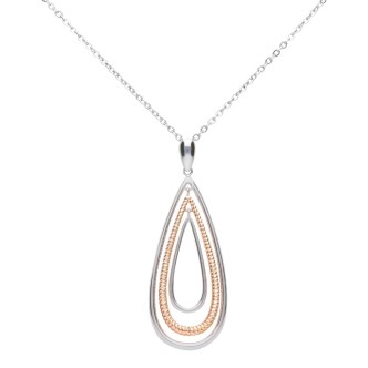 1 - Stroili woman steel drop two-tone necklace 1668804 lady code.