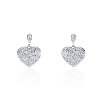 1 - Stroili women's steel heart earrings 1670607 crystals