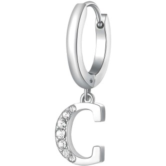 1 - Letter C Chakra Brosway earring BHKE059 in 316L steel with crystals