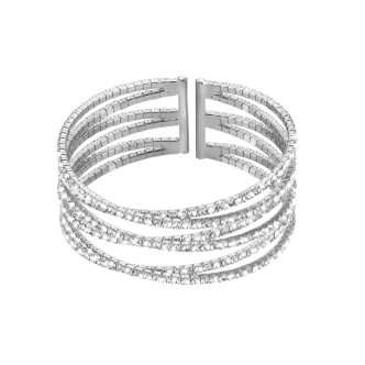 1 - Bracciale donna Stroili metallo rodiato 1658227 cristalli Romantic Shine