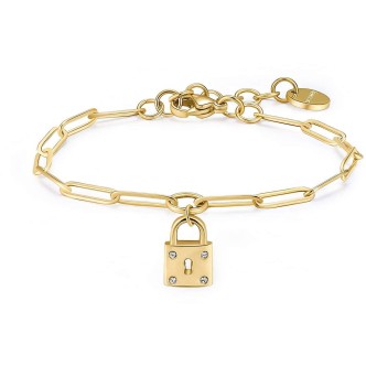 1 - Bracciale lucchetto dorato Chant donna Brosway BAH52 acciaio 316L