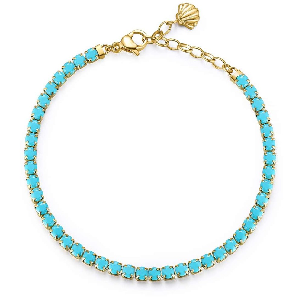 1 - Brosway Golden Wish Bracelet Rebirth BEI055 316L steel with turquoise zircons