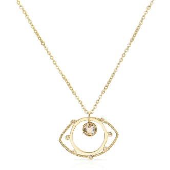 1 - Brosway Geometric BGO01 316L steel golden eye necklace with Swarovski