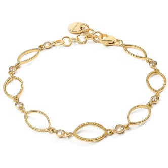 1 - Brosway Geometric BGO11 316L steel circles golden bracelet with Swarovski