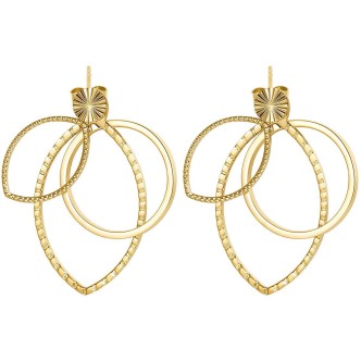 1 - Brosway Geometric BGO22 oval circles golden earrings in 316L steel with Swarovski