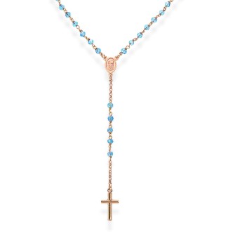 1 - Collana Rosario celeste Amen donna CRORC4 Argento 925 rosato