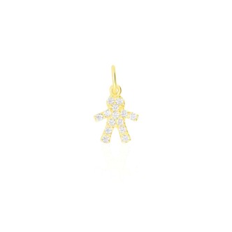 1 - Yellow Gold Child Pendant with Stroili Zircons 1410013 Poeme