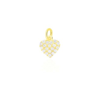 1 - Yellow Gold heart pendant with Stroili zircons 1410014 Poeme