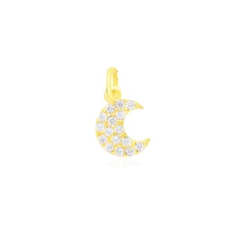 1 - Moon pendant Yellow Gold with Stroili zircons 1410015 Poeme