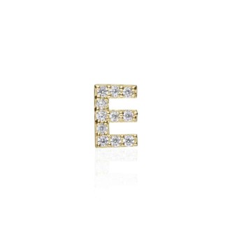 1 - Single earring letter E Yellow Gold Stroili with zircons 1415494 Poeme