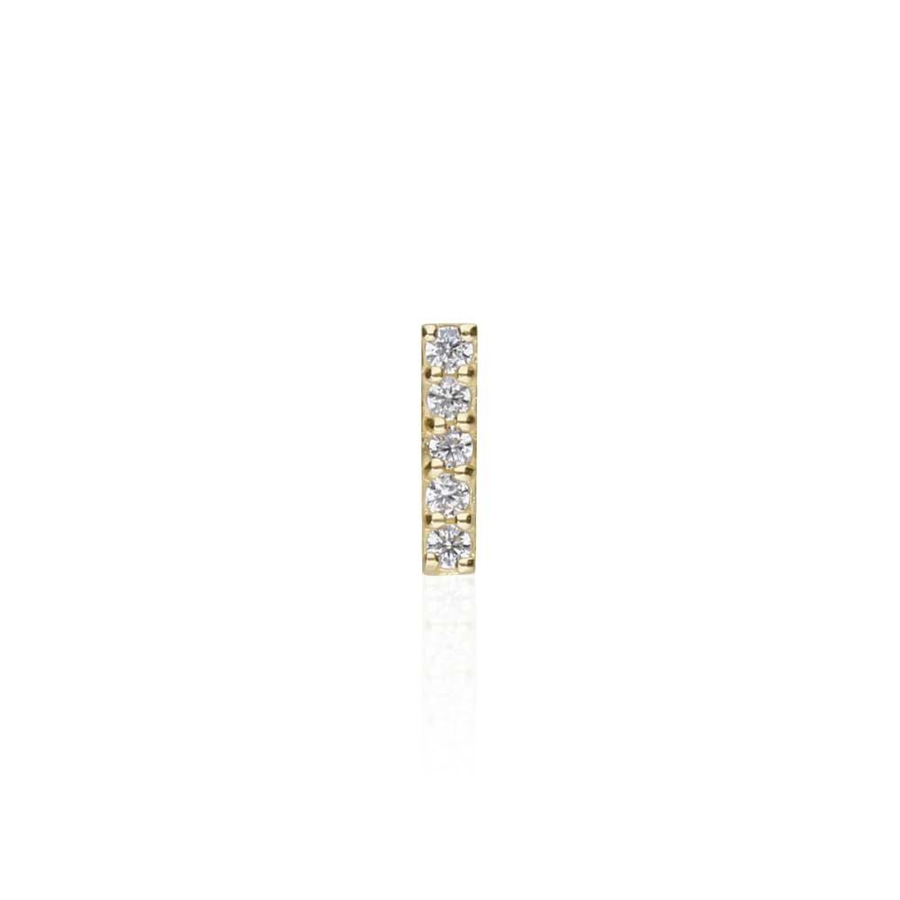 1 - Single earring letter I Yellow Gold Stroili with zircons 1415497 Poeme