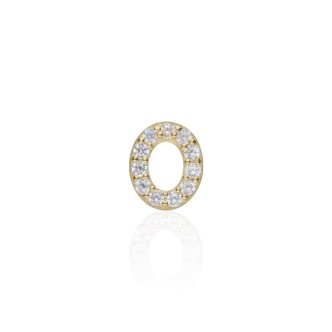 1 - Single earring letter O Yellow Gold Stroili with zircons 1415501 Poeme